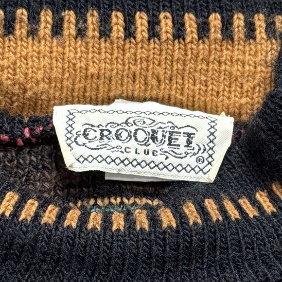 Vintage Croquet Clue Fair Aisle Sweater Cabincore Cozy Mountains Holiday S - Picture 8 of 11